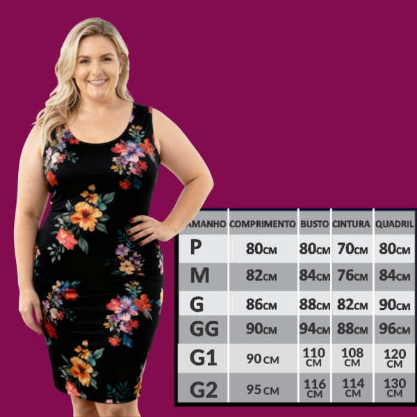 Vestido Liganete Regata Plus  - Estampas Variadas - 1002PLUS